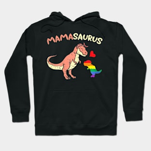 Mommasaurus Dinosaur Mom Mama LGBTQ Flag Gay Pride Hoodie